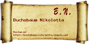 Buchsbaum Nikoletta névjegykártya